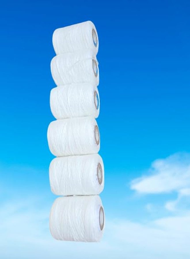 Hookcart Cotton Yarn Roll for Flower Garland & Craft Projects - White, Pack of 6 - Image 5